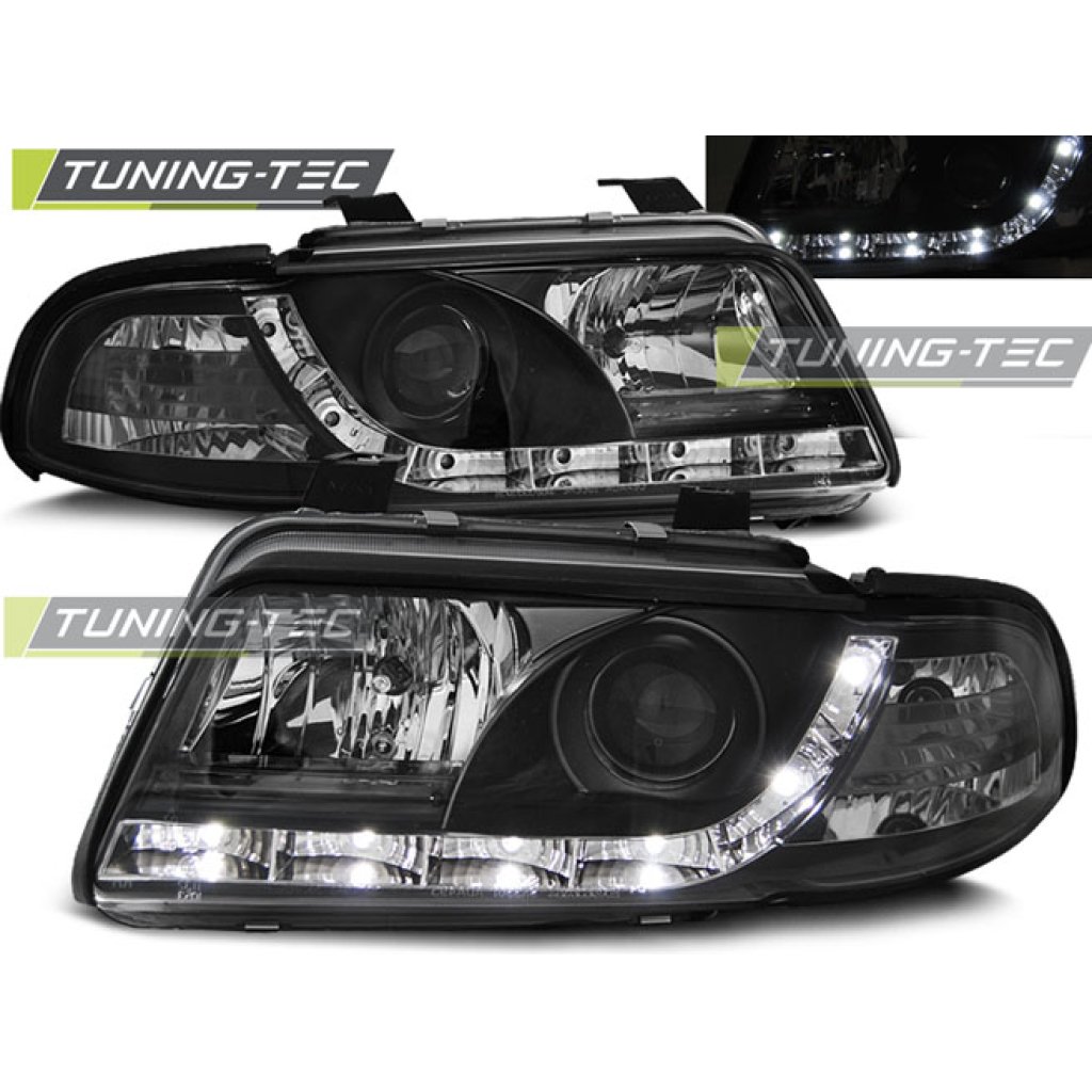 Přední světla devil eyes AUDI A4 B5 99-01 černá
