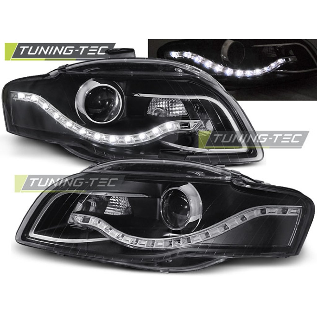 Přední světla Devil Eyes Audi A4 B7 05-08 - černé