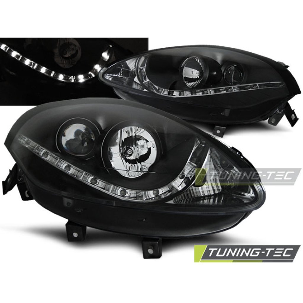 Přední světla Devil eyes LED FIAT Bravo II 07- černá