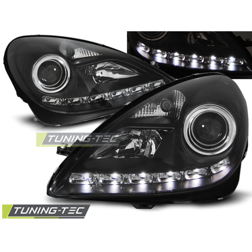 Přední světla devil eyes Mercedes-Benz SLK R171 04-11 černá