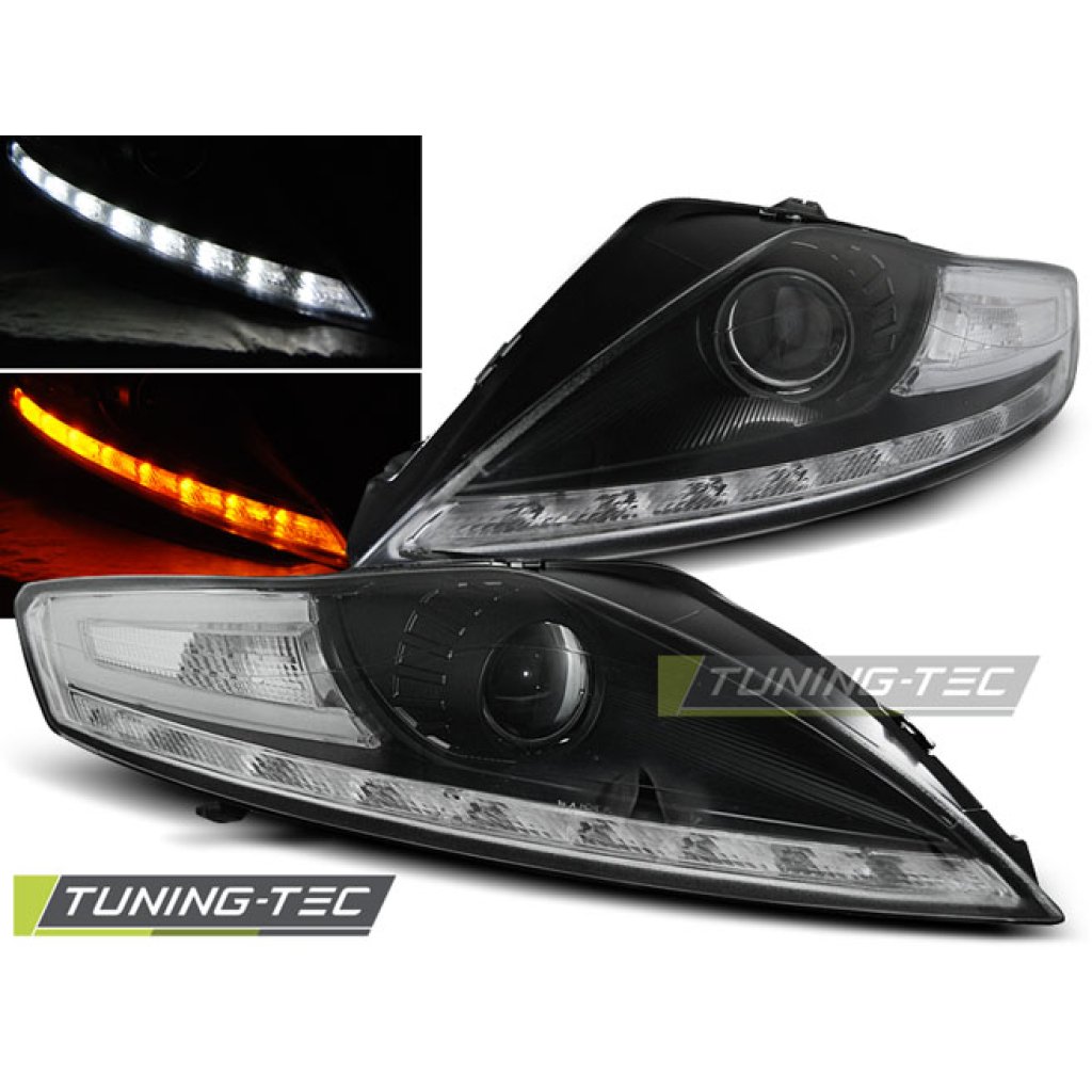 Přední světla Devil Eyes s LED Ford Mondeo 07-10 černá LED blinkr