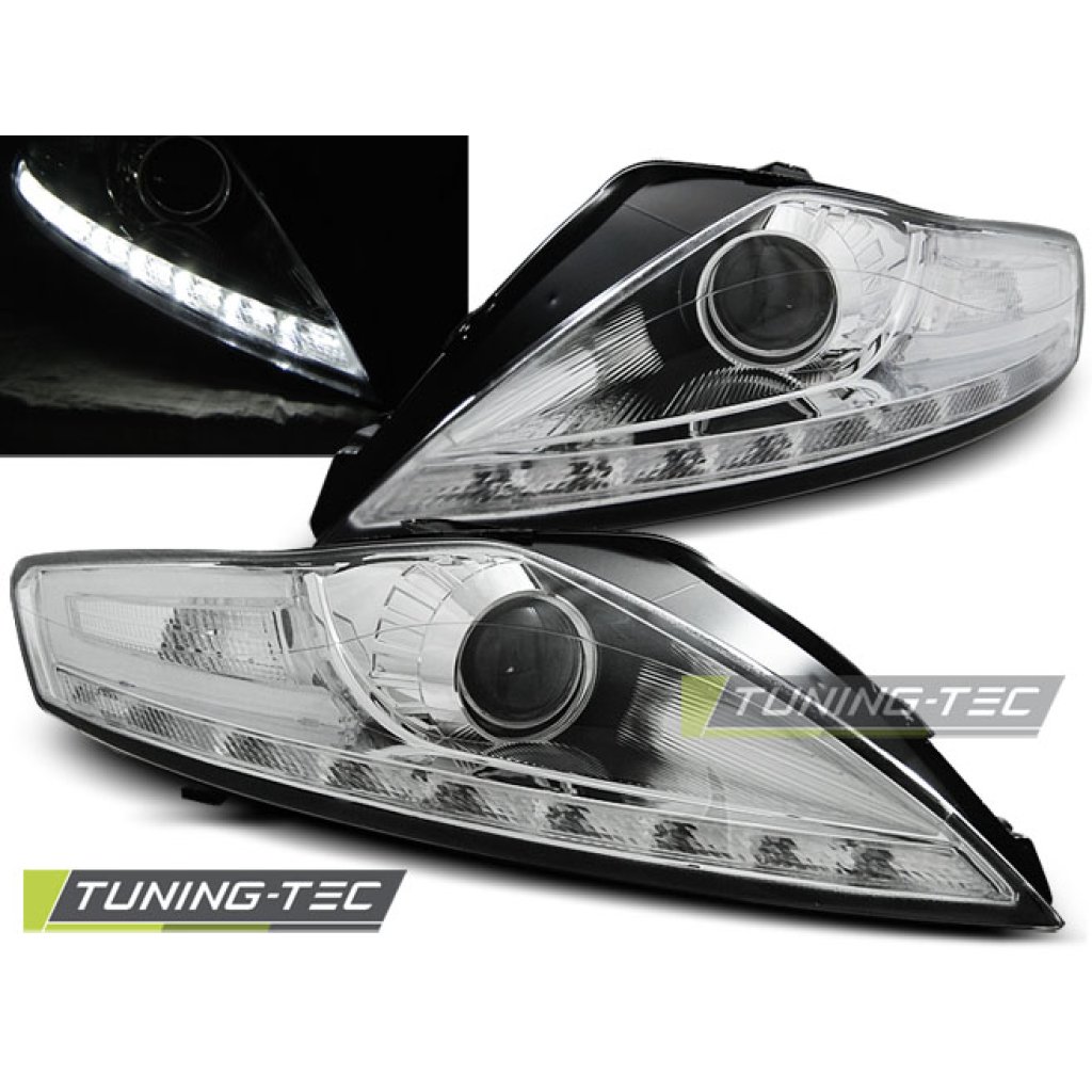 Přední světla Devil Eyes s LED Ford Mondeo 07-10 chrom