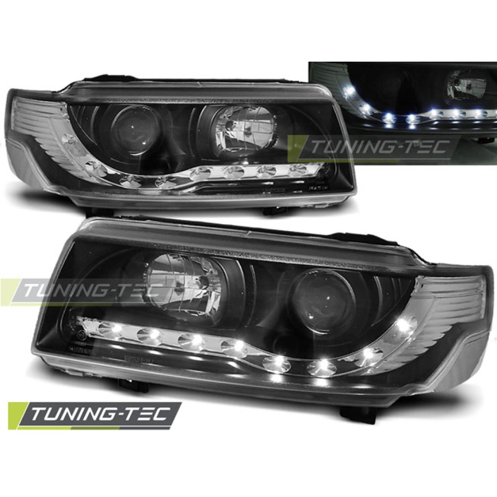 Přední světla Devil Eyes s LED VW Passat 35i B4 černé