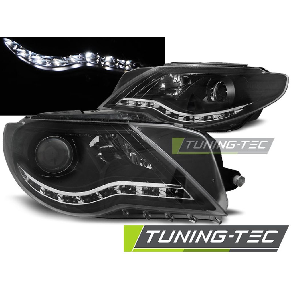 Přední světla Devil Eyes s LED VW Passat CC 08-12 černá