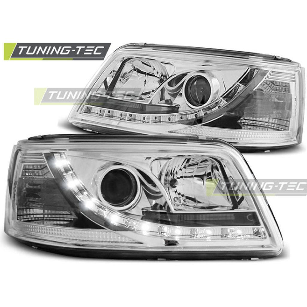 Přední světla Devil Eyes s LED VW T5 03- chromové