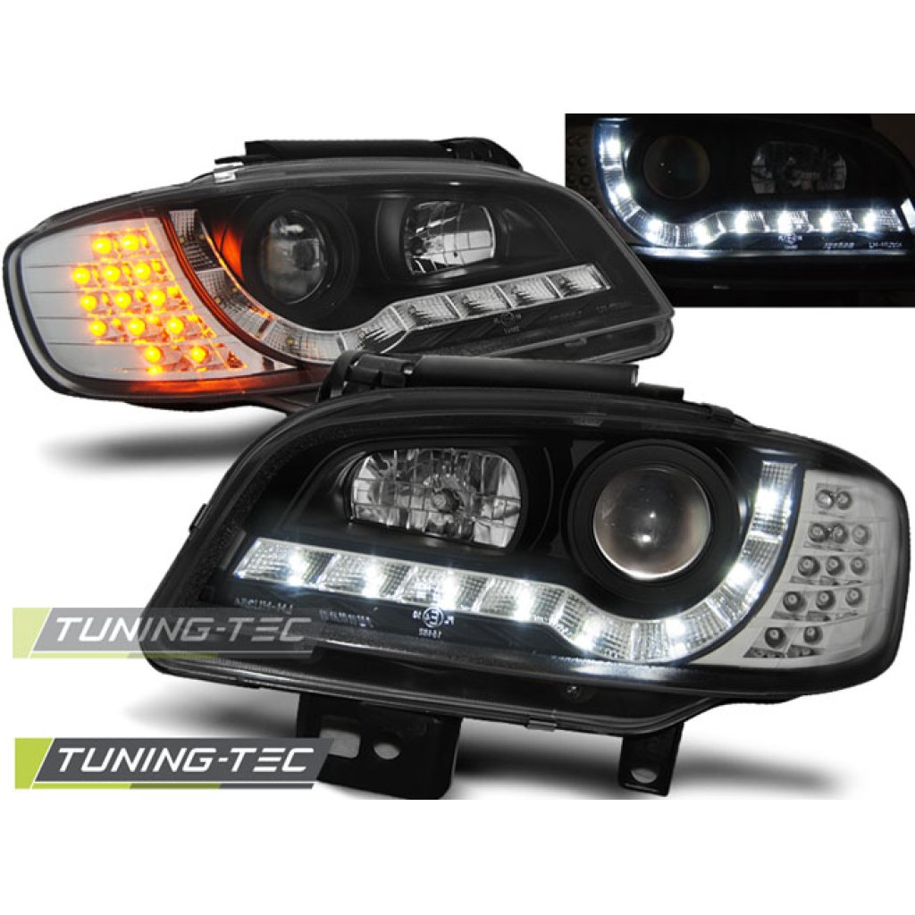 Přední světla Devil Eyes Seat Ibiza/Cordoba 99-02 LED blinkr černá