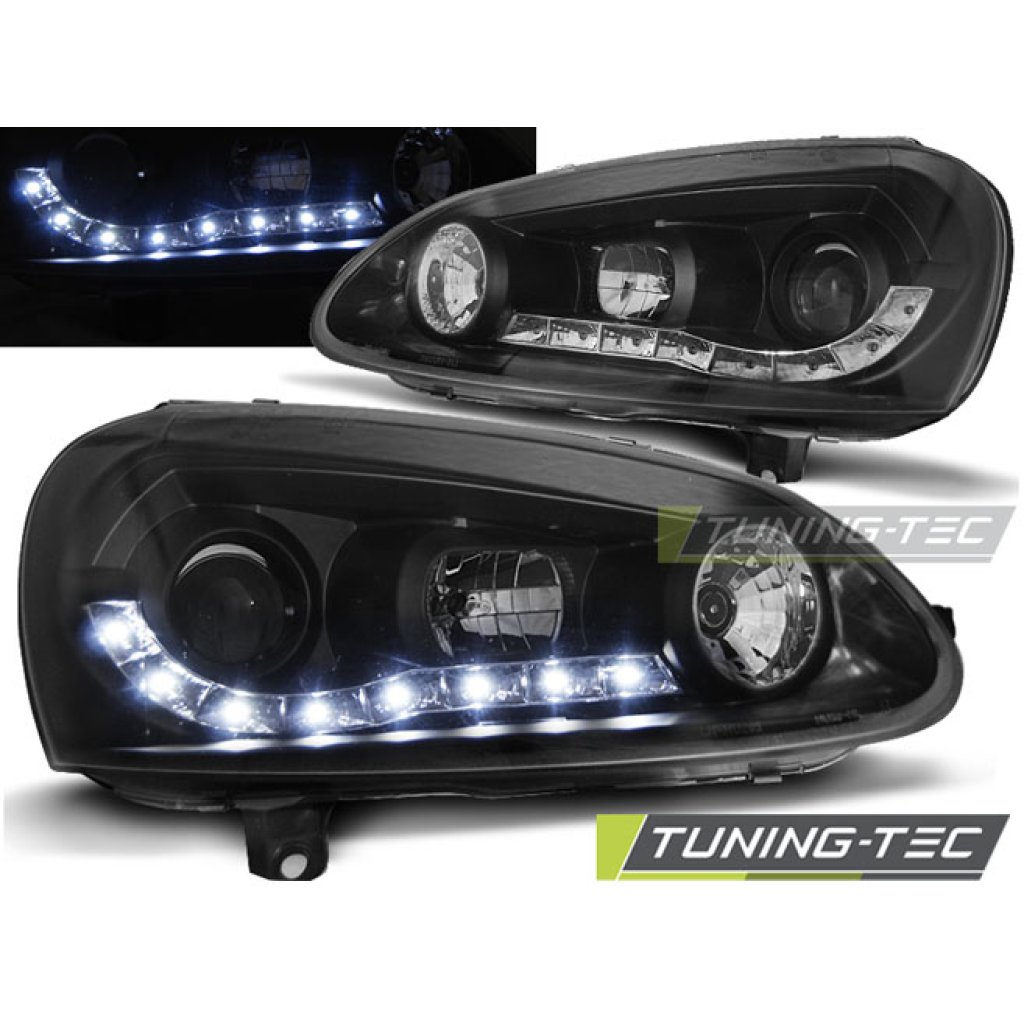 Přední světla Devil Eyes VW Golf V 03-09 černá