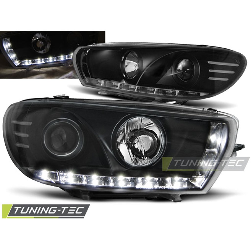 Přední světla Devil Eyes VW Scirocco 08- černá