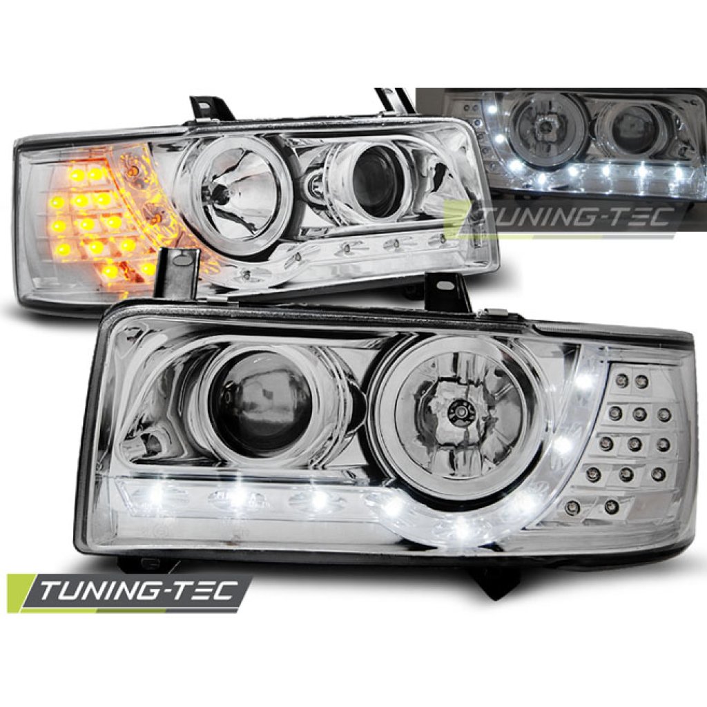 Přední světla Devil Eyes VW T4 90-03 chrom