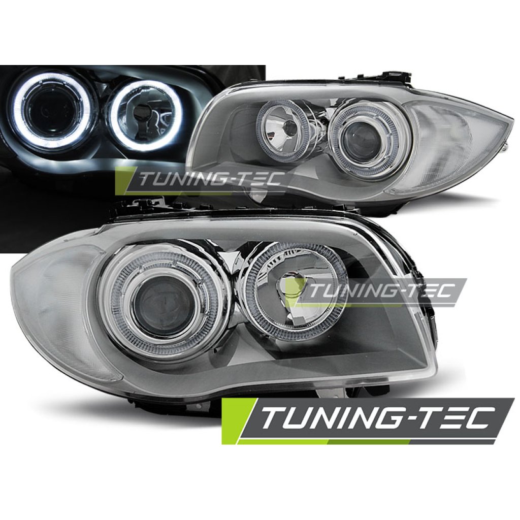 Přední světla LED Angel Eyes BMW 1 E81/E87 04-07 chrom