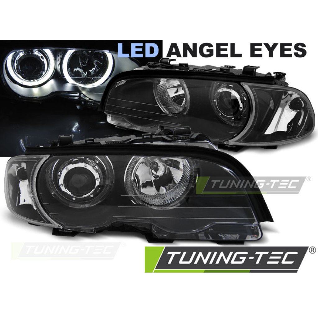Přední světla LED Angel eyes BMW E46 coupe/cabrio 99-03 černá