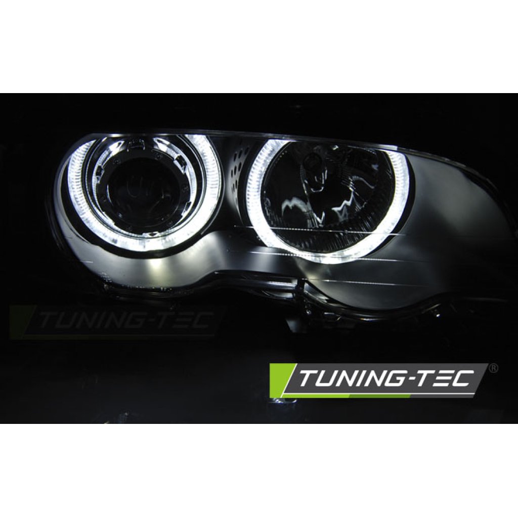 Přední světla LED Angel eyes BMW E46 coupe/cabrio 99-03 černá