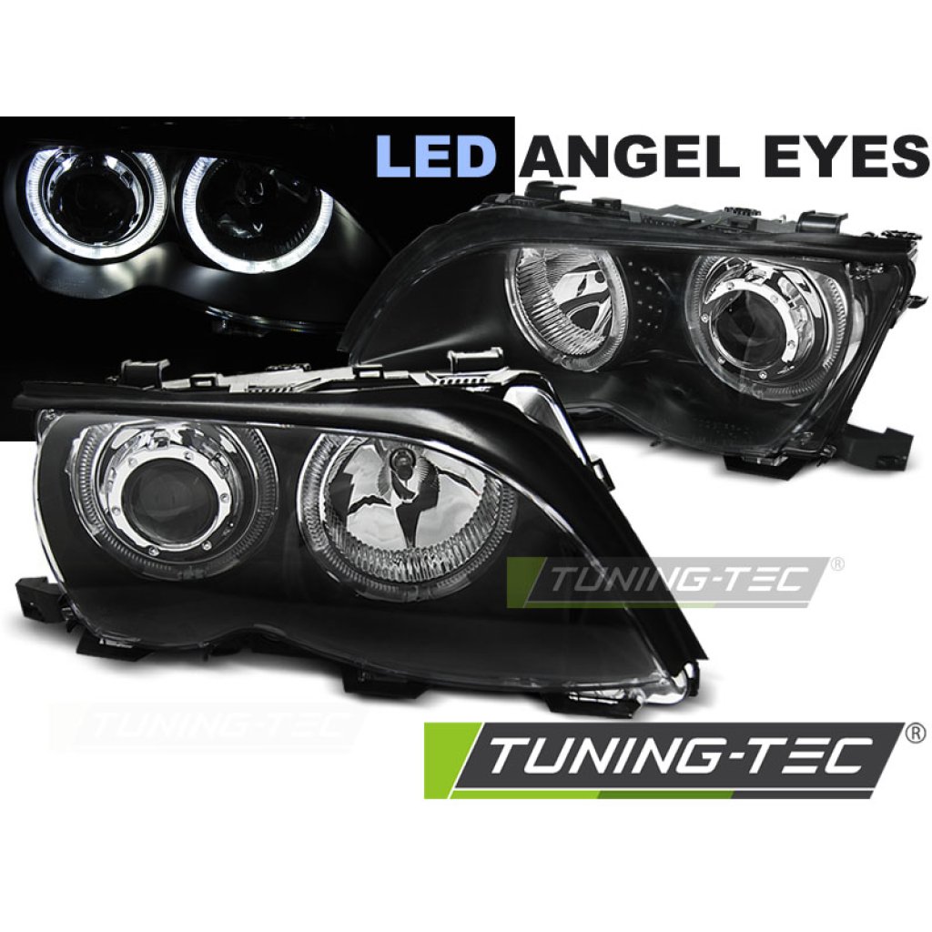 Přední světla LED Angel eyes BMW E46 sedan/touring 01-05 černá