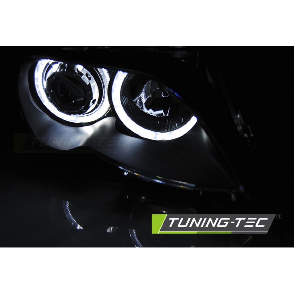 Přední světla LED Angel eyes BMW E46 sedan/touring 01-05 černá