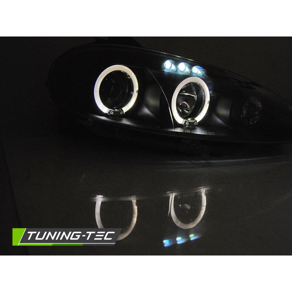 Přední světla LED, angel eyes, Mazda MX5 01-05 černá