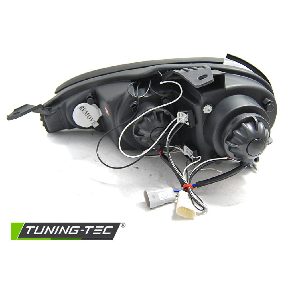 Přední světla LED, angel eyes, Mazda MX5 01-05 černá