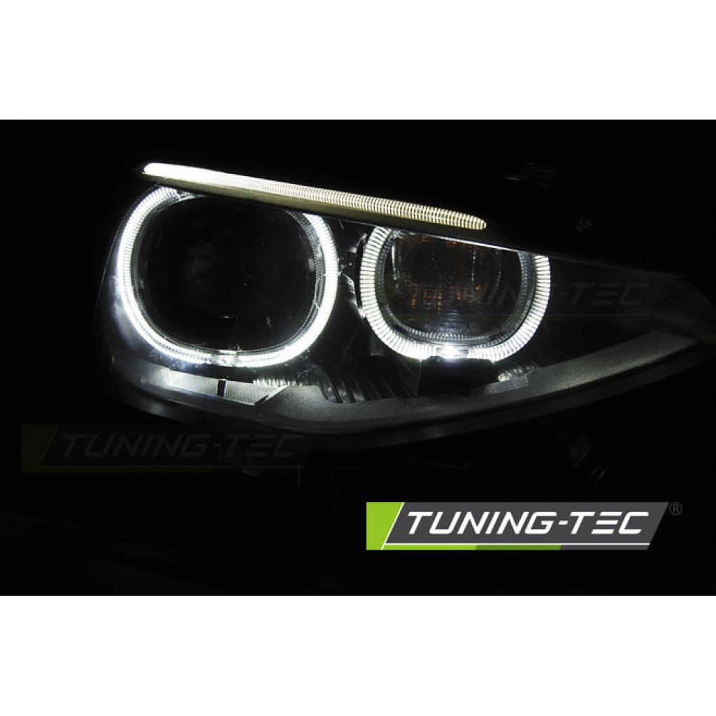 Přední světla LED angel eyes s denními světly BMW F20/F21 11-14 černá