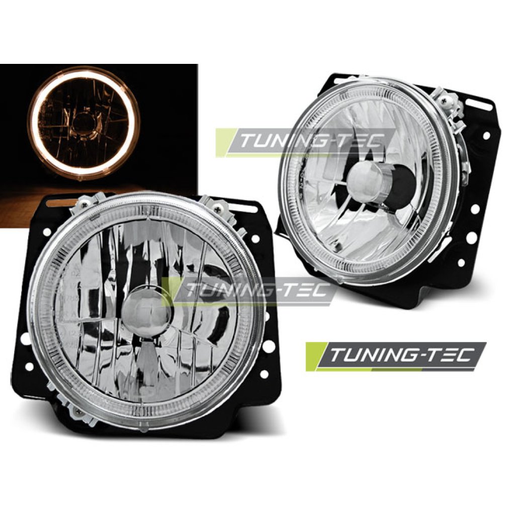 Přední světla LED angel eyes VW Golf II / 2 chromová