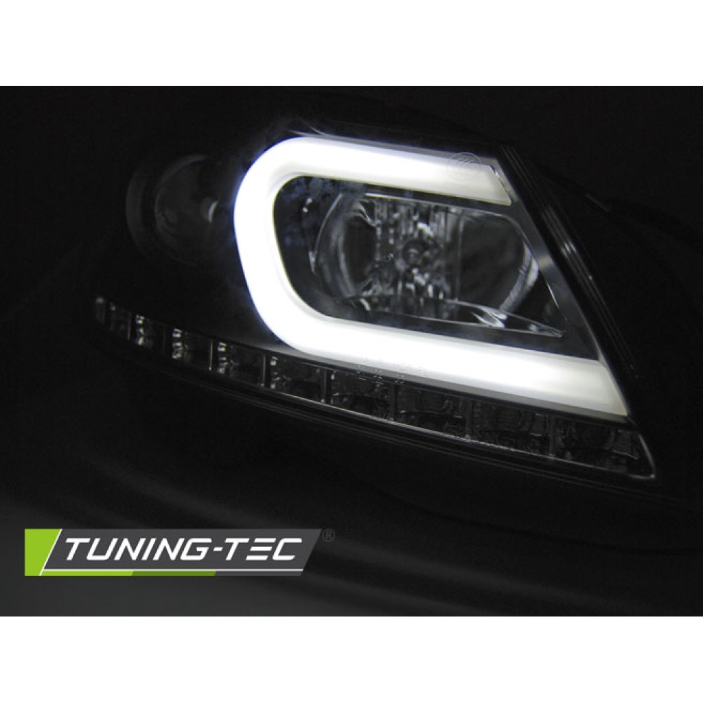 Přední světla LED blinkr TubeLights Mercedes-Benz C W204 11-14 černá