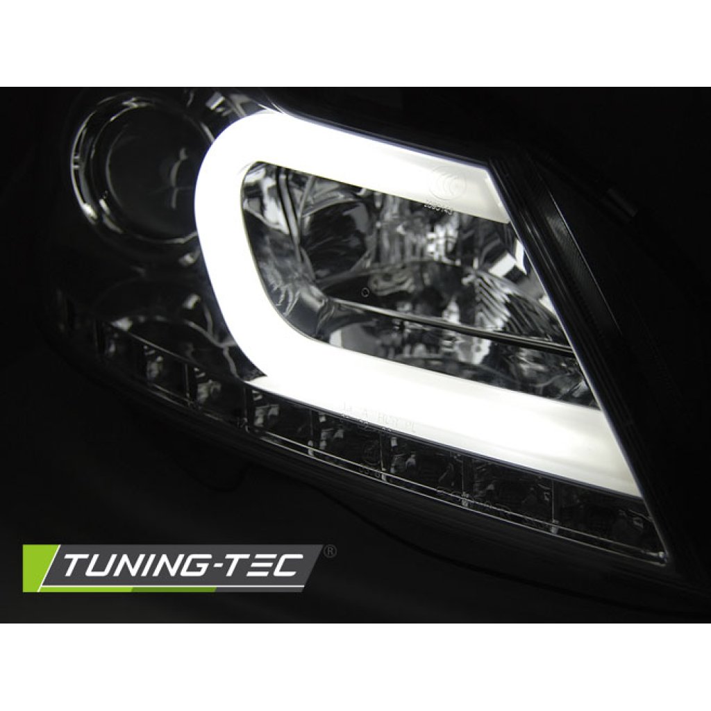 Přední světla LED blinkr TubeLights Mercedes-Benz C W204 11-14 chrom