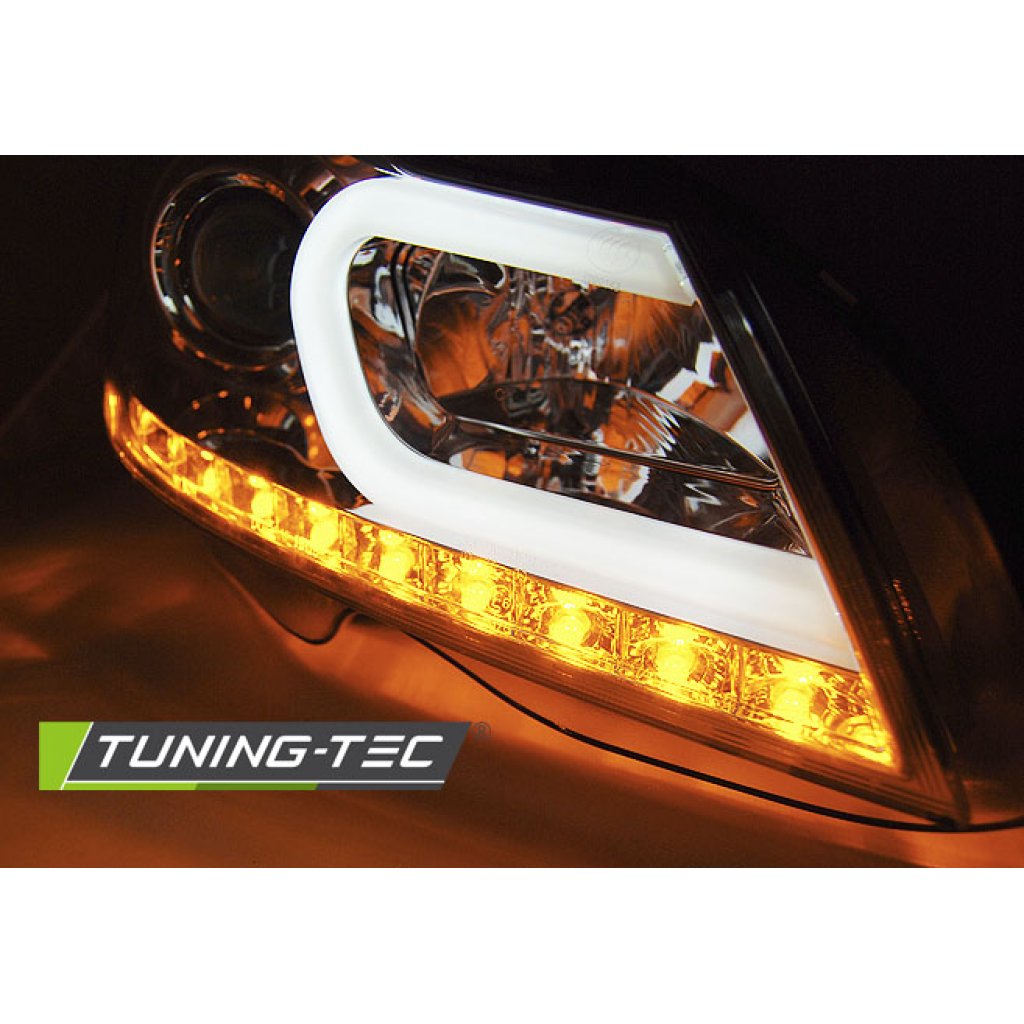 Přední světla LED blinkr TubeLights Mercedes-Benz C W204 11-14 chrom