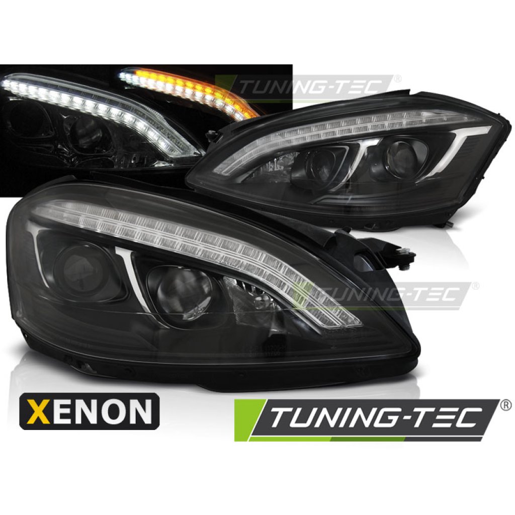 Přední světla LED D1S xenon Mercedes-Benz S W221 05-09 černá