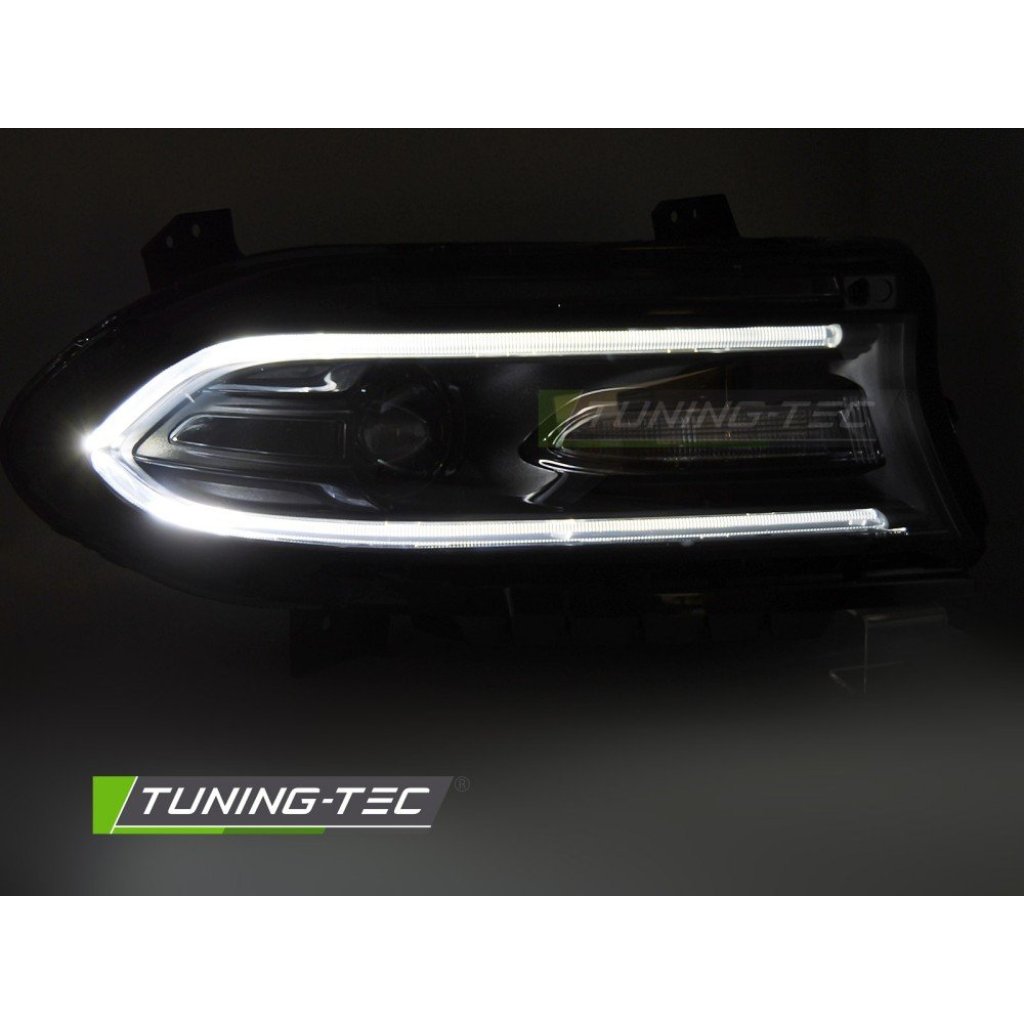 Přední světla, LED denní světla pro DODGE CHARGER 2014-2023 černá