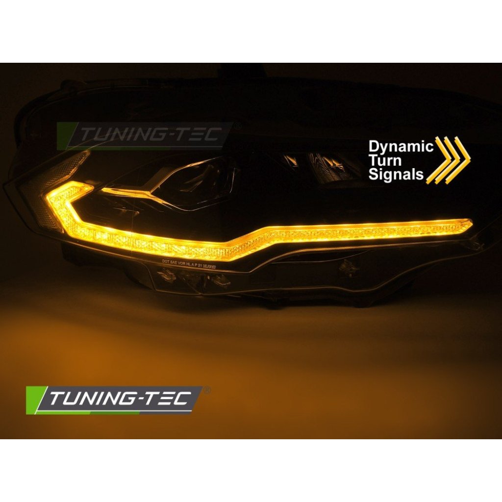 Přední světla LED, LED denní světla pro FORD MUSTANG 2018-2021 černá