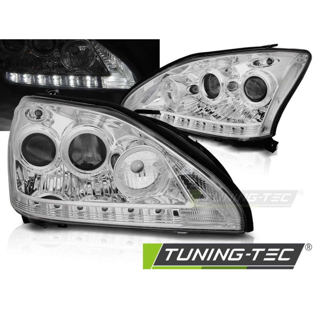 Přední světla LED Lexus RX 330/350 03-08 chrom