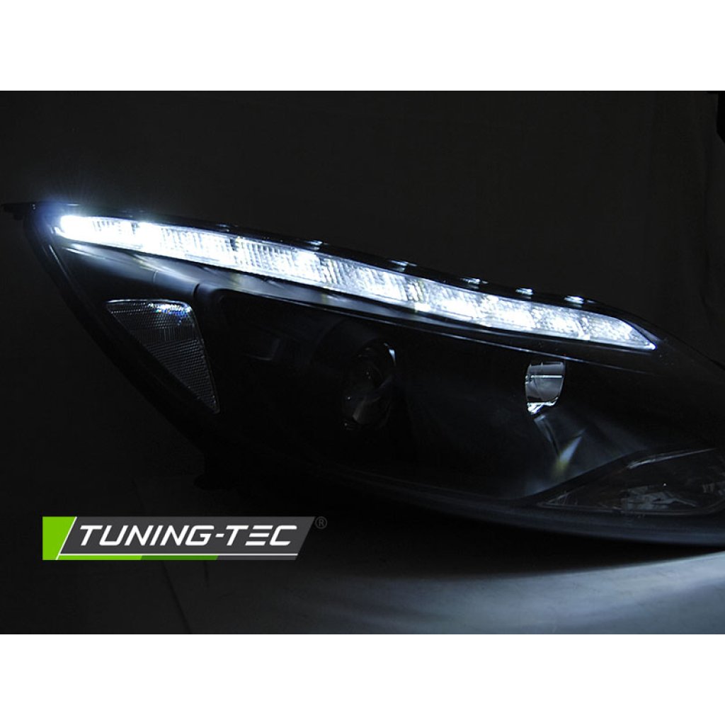 Přední světla LED pro Ford Focus MK3 11-14 černé