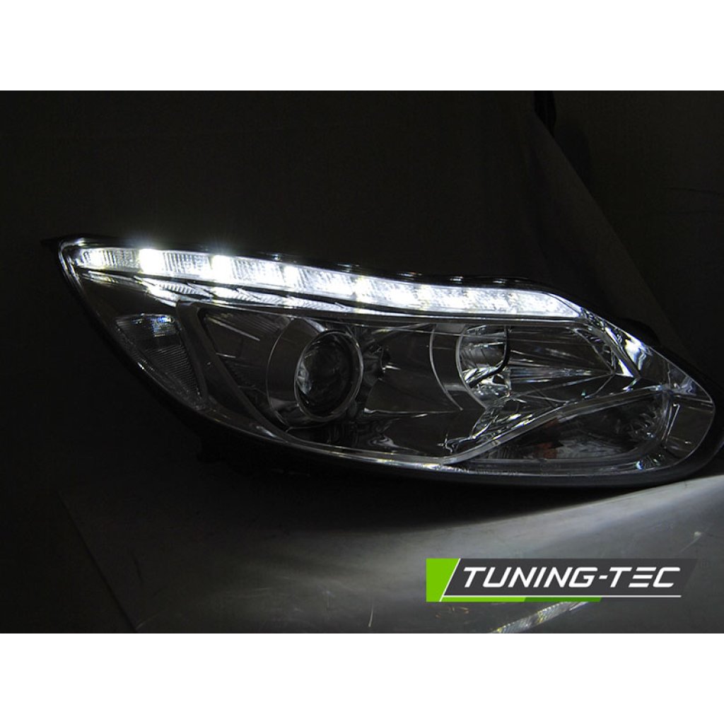 Přední světla LED pro Ford Focus MK3 11-14 chromové