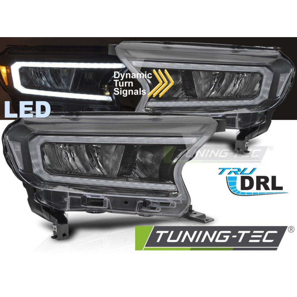 Přední světla LED pro FORD RANGER V 2016-2022 černá