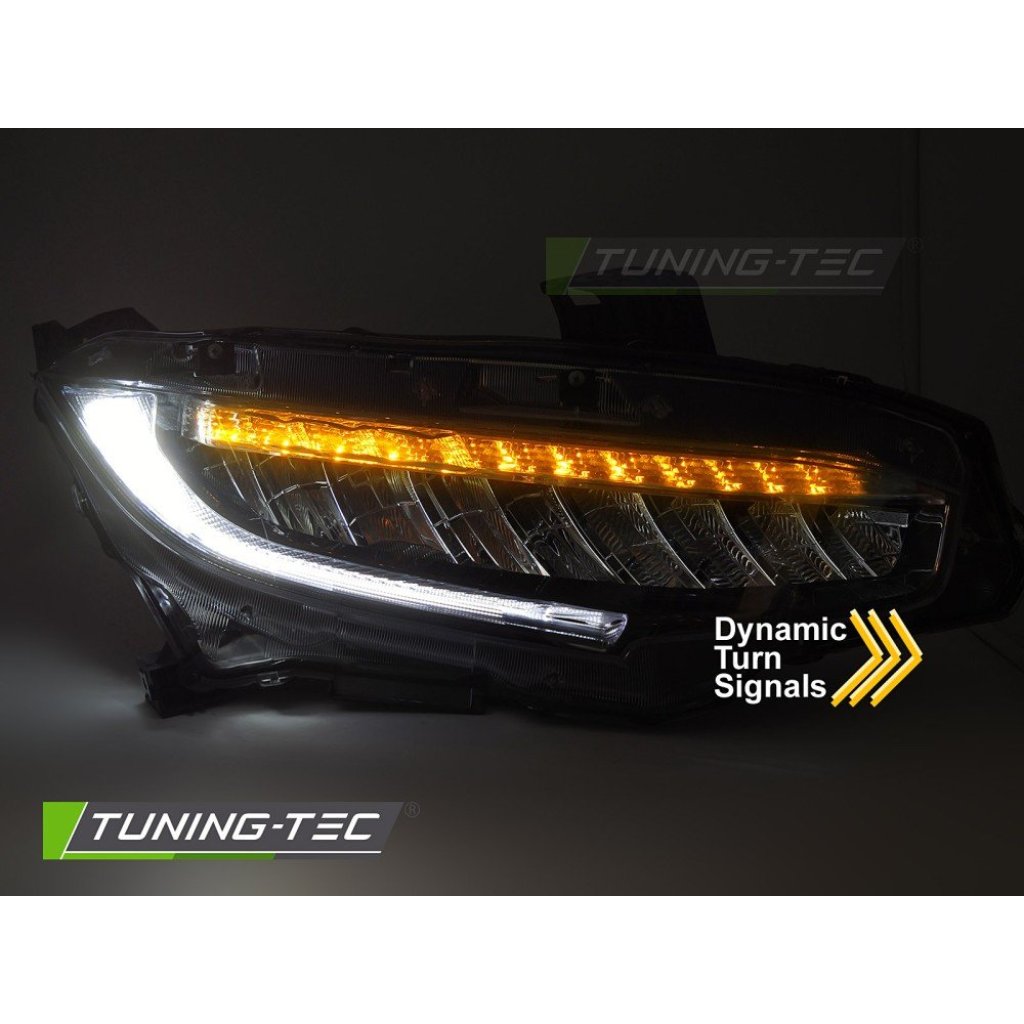 Přední světla LED pro HONDA CIVIC X 2016-2021 černá