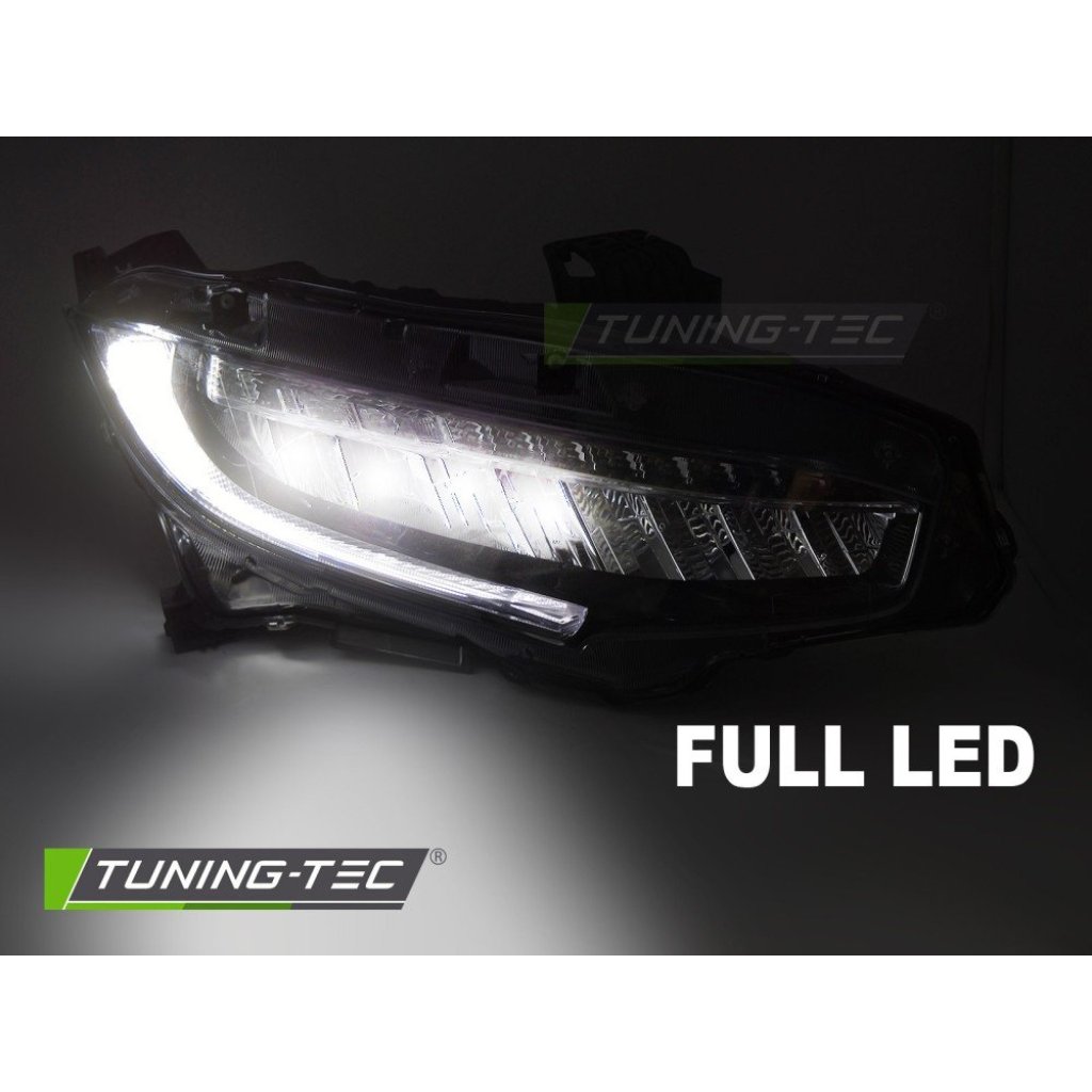 Přední světla LED pro HONDA CIVIC X 2016-2021 černá