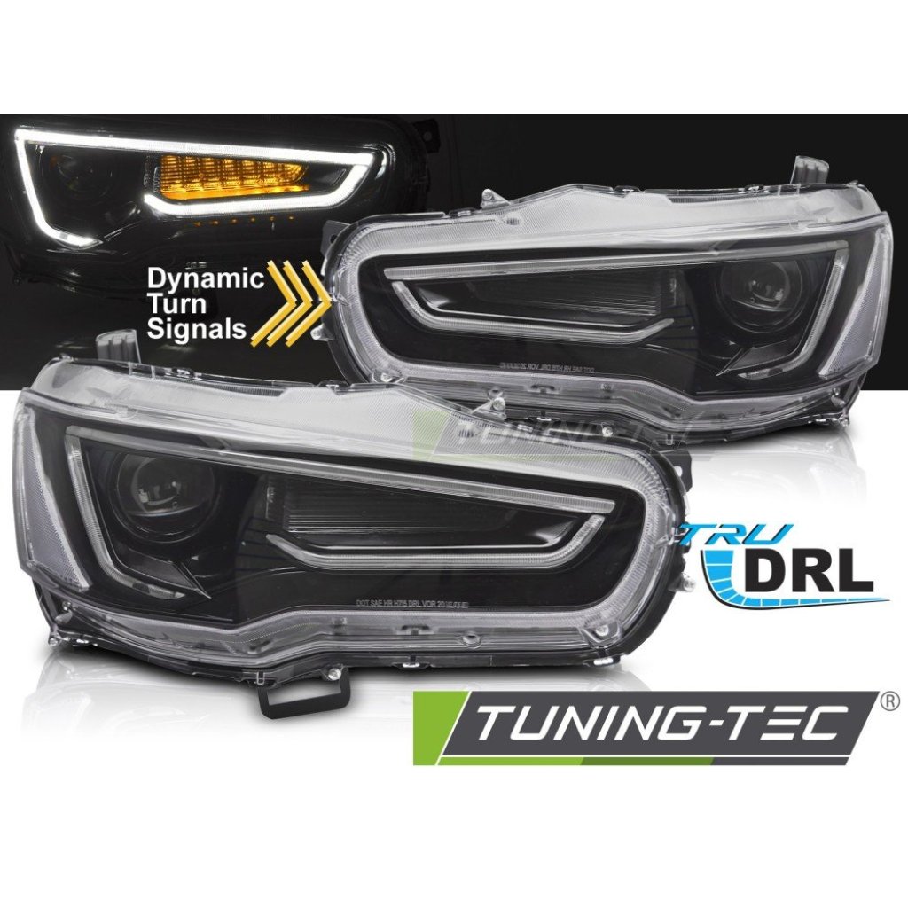 Přední světla LED pro MITSUBISHI LANCER 8 2008-2016 černá