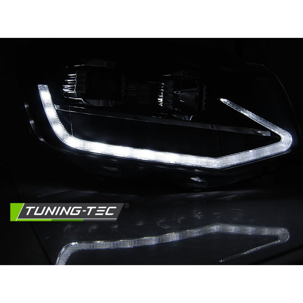 Přední světla LED s denními světly, LED dynamickým blinkrem pro VW T6 09-15 černá