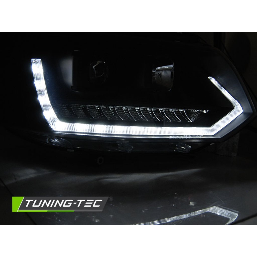 Přední světla LED s denními světly VW T5 09-14 s dynamickým LED blinkrem, černá