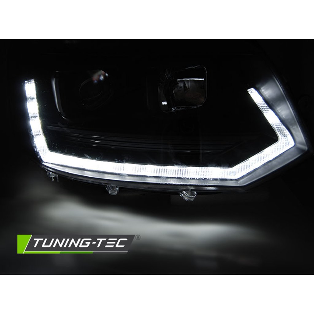 Přední světla LED s denními světly VW T5 09-15 s dynamickým LED blinkrem, T6 style, černá