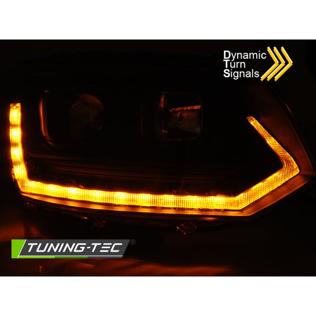 Přední světla LED s denními světly VW T5 09-15 s dynamickým LED blinkrem, T6 style, černá