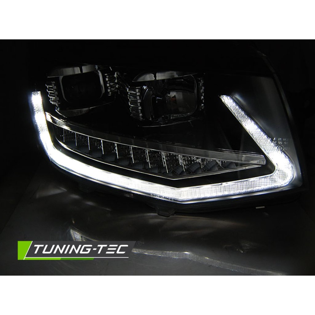 Přední světla LED s denními světly VW T6 15- s dynamickým LED blinkrem, černá
