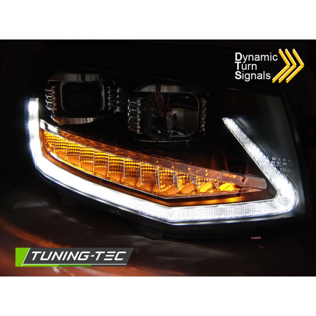 Přední světla LED s denními světly VW T6 15- s dynamickým LED blinkrem, černá