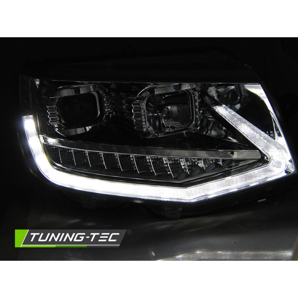 Přední světla LED s denními světly VW T6 15- s dynamickým LED blinkrem, chromová