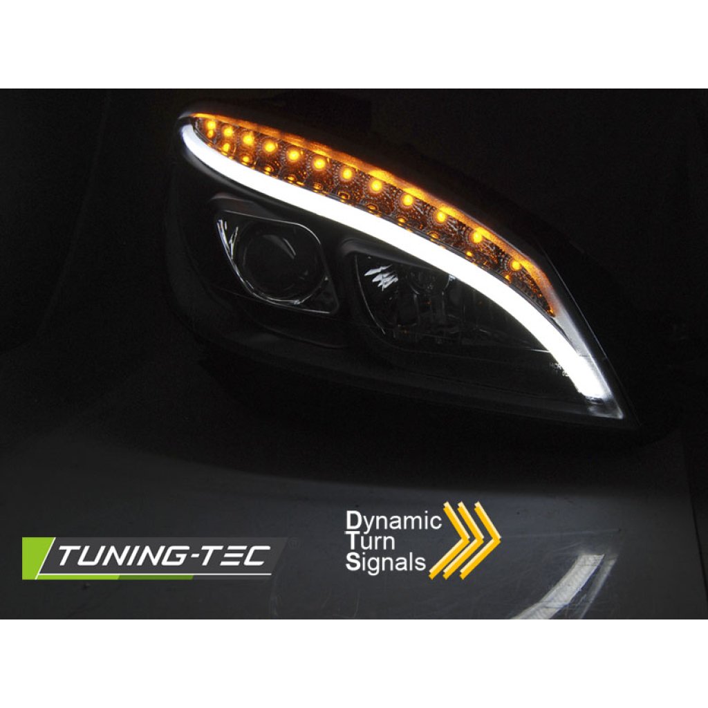 Přední světla LED s Mercedes-Benz C W204 07-10 s dynamickým LED blinkrem černá
