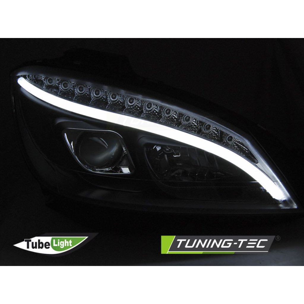 Přední světla LED s Mercedes-Benz C W204 07-10 s dynamickým LED blinkrem černá