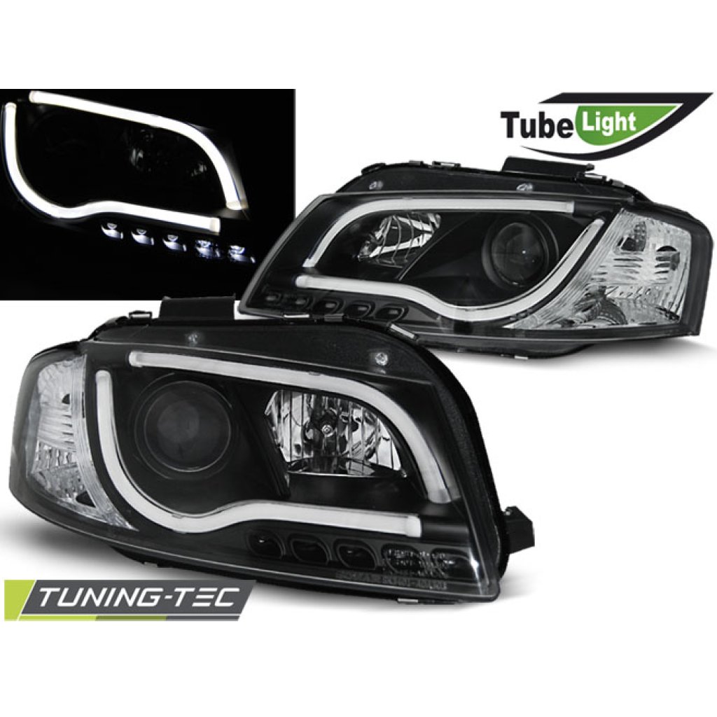 Přední světla LED TubeLights Audi A3 8P 03-08 černá