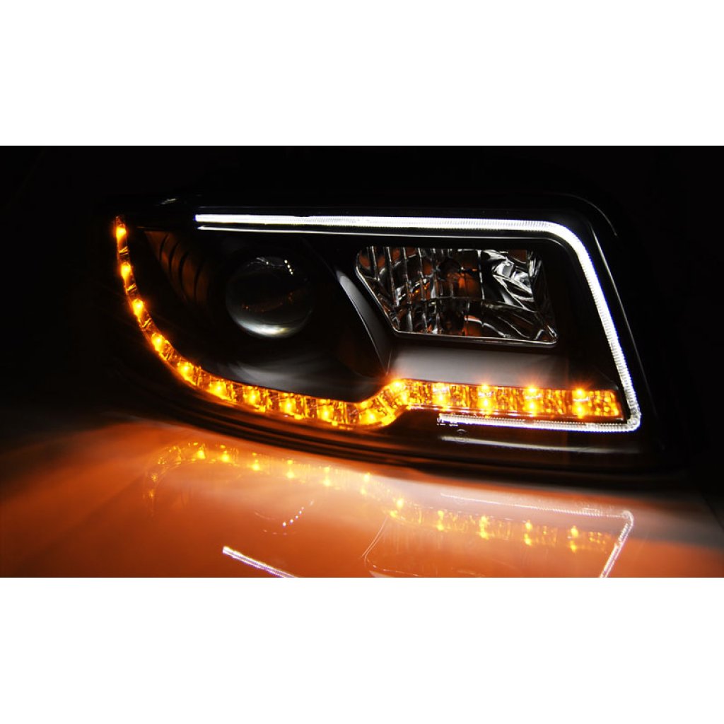 Přední světla LED TubeLights AUDI A4 B6 00-04 černá