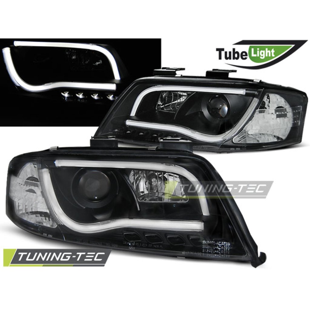 Přední světla LED TubeLights Audi A6 C5 01-05 černá