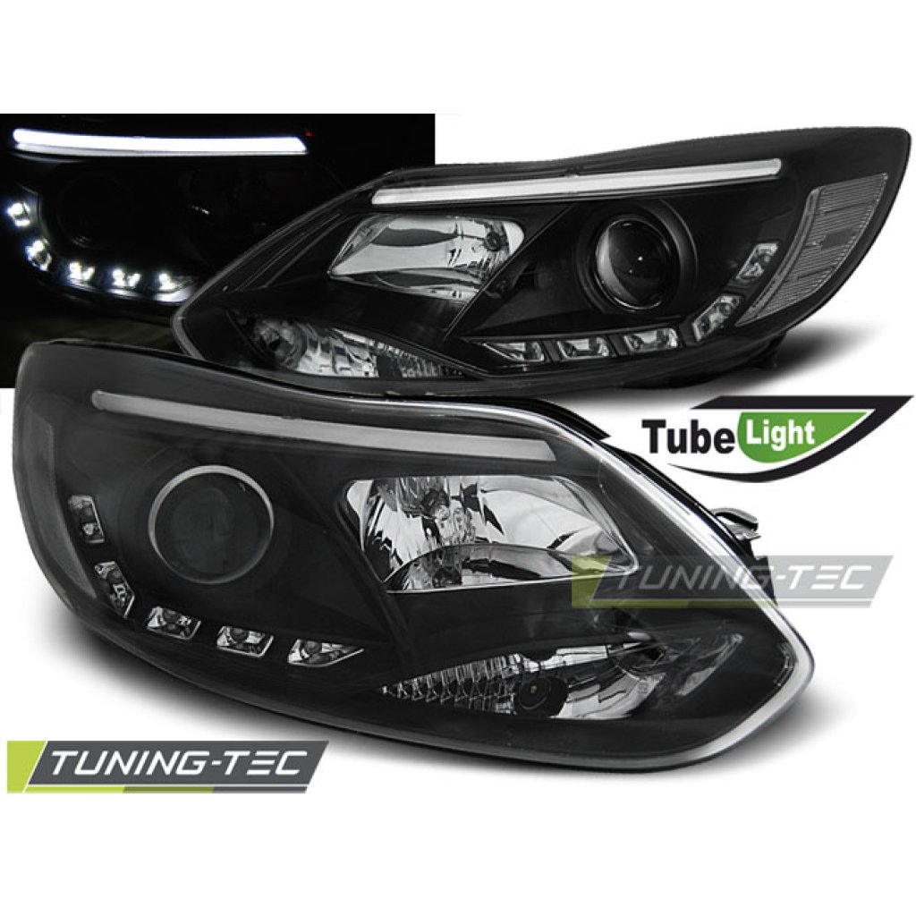 Přední světla LED TubeLights Ford Focus 3 11-14 černá