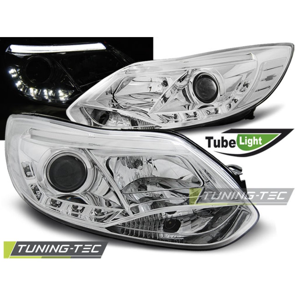 Přední světla LED TubeLights Ford Focus 3 11-14 chrom