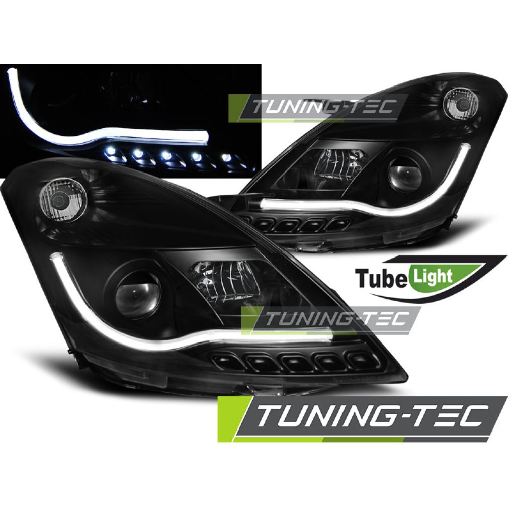 Přední světla LED TubeLights Suzuki Swift 10- černá